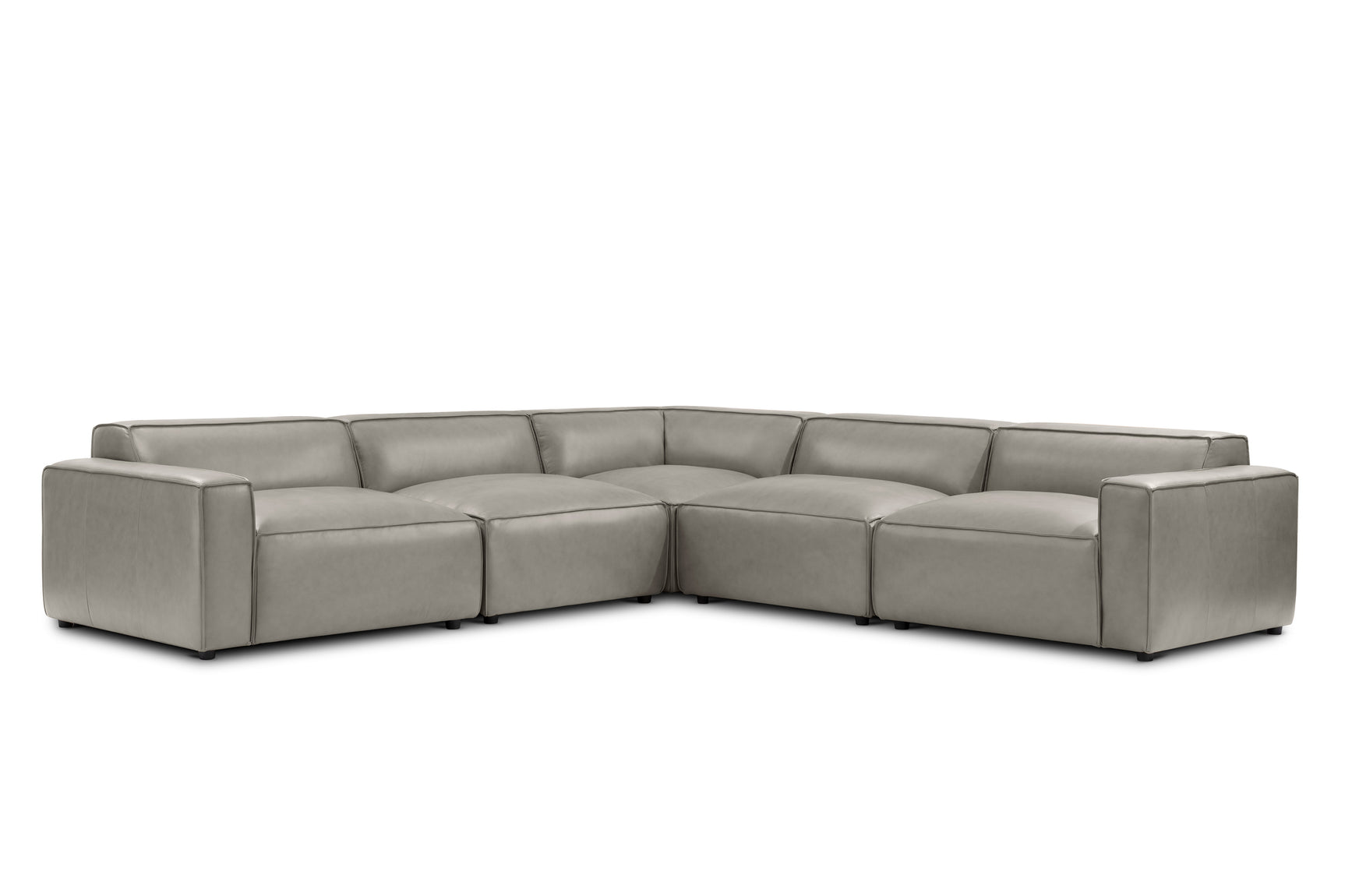 Nathan Leather Modular Corner Sectional Sofa