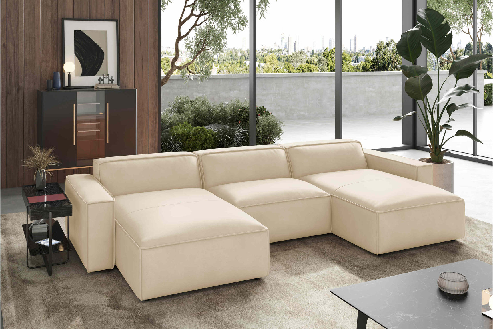 Nathan Leather Modular Sectional Sofa