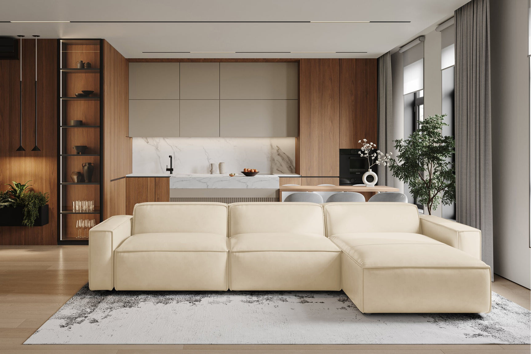 Nathan Leather Modular Sectional Sofa