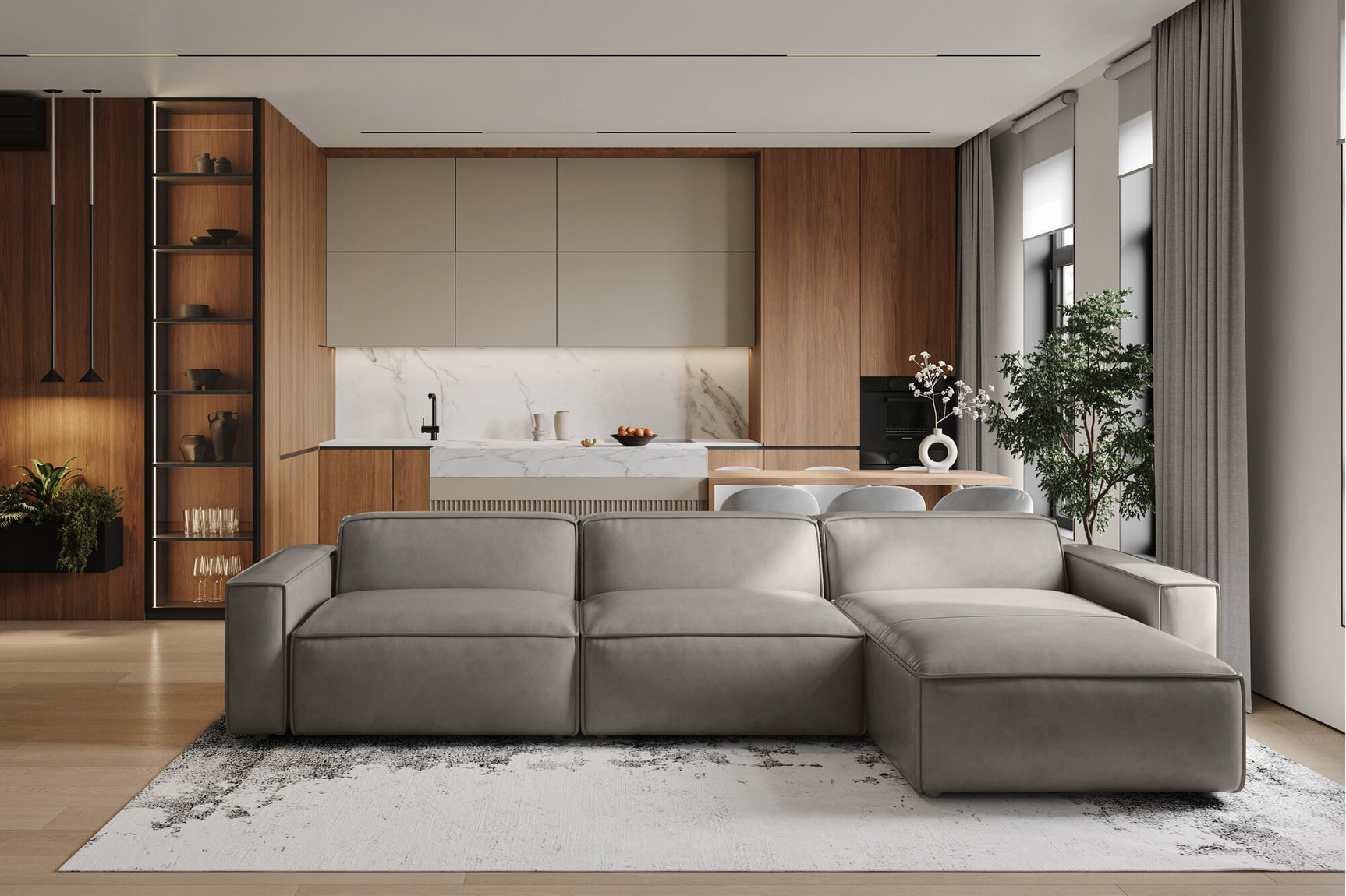 Nathan Leather Modular Sectional Sofa