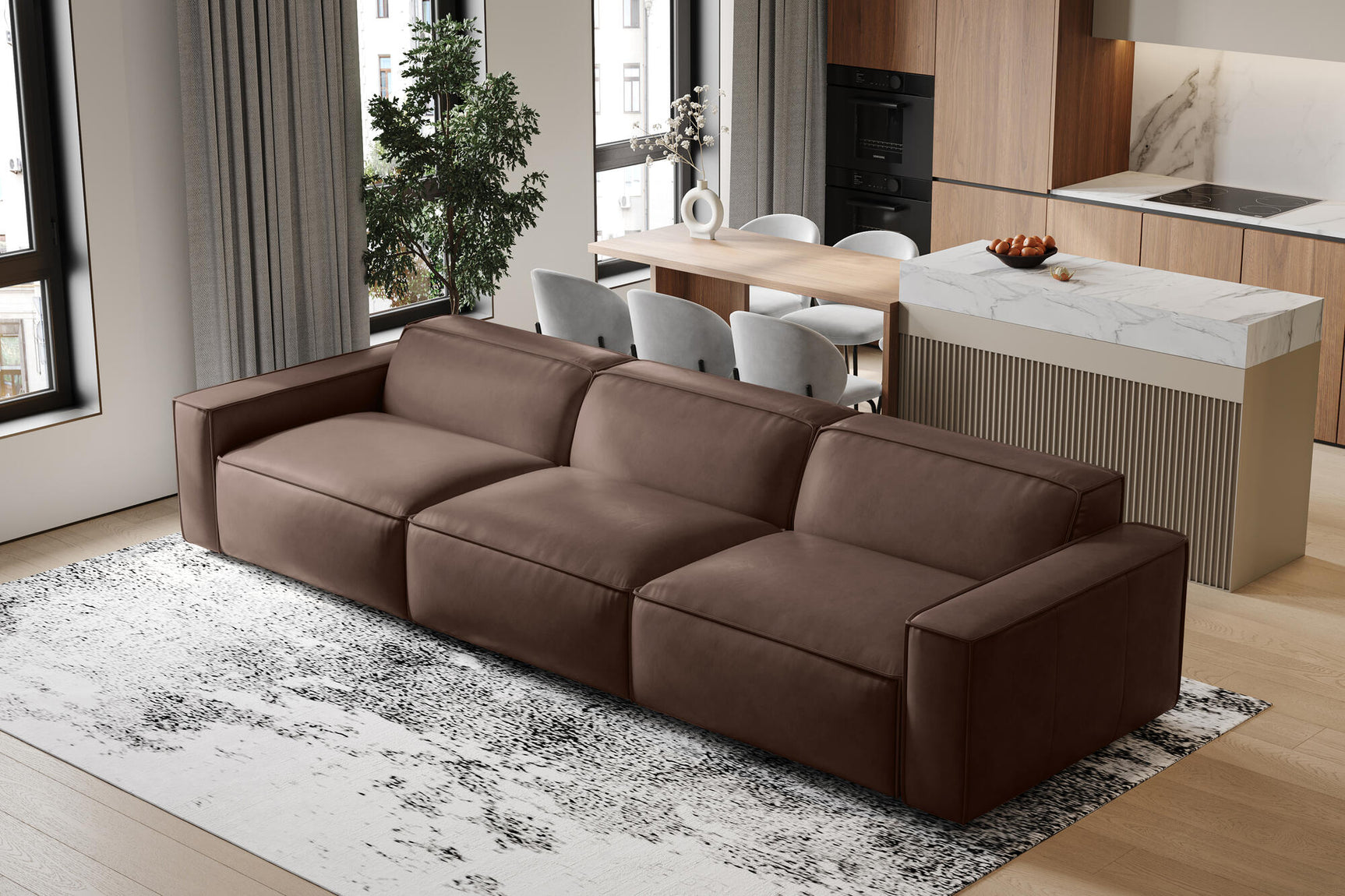 Nathan Leather Modular Sofa