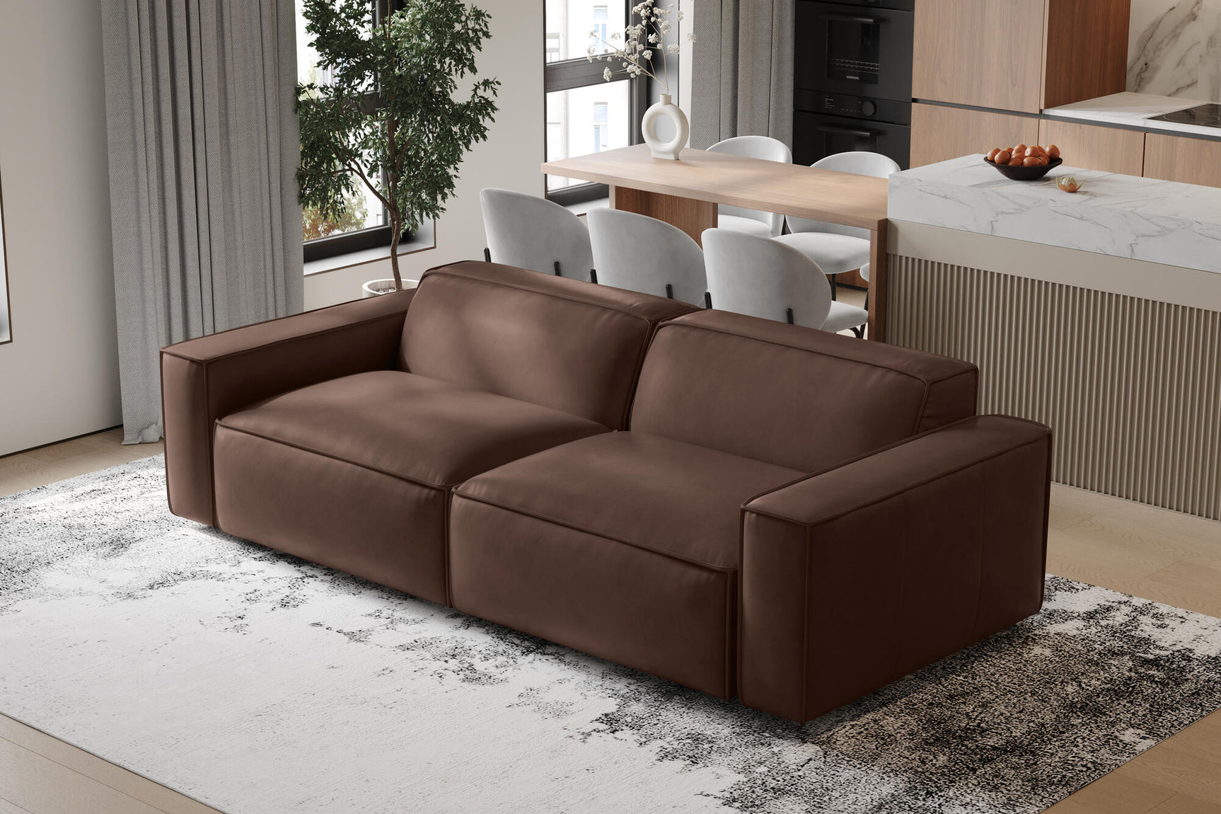 Nathan Leather Modular Sofa