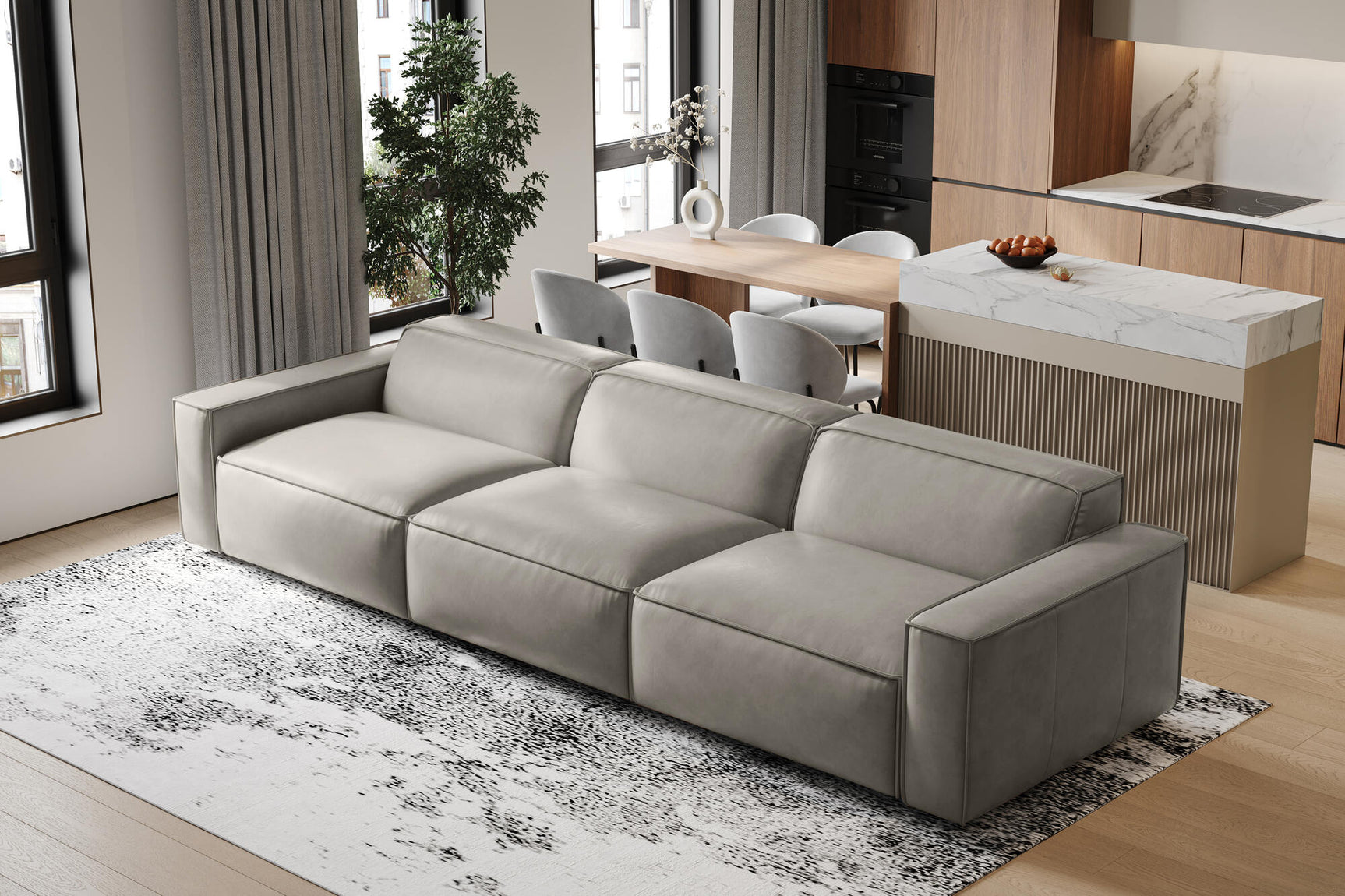 Nathan Leather Modular Sofa