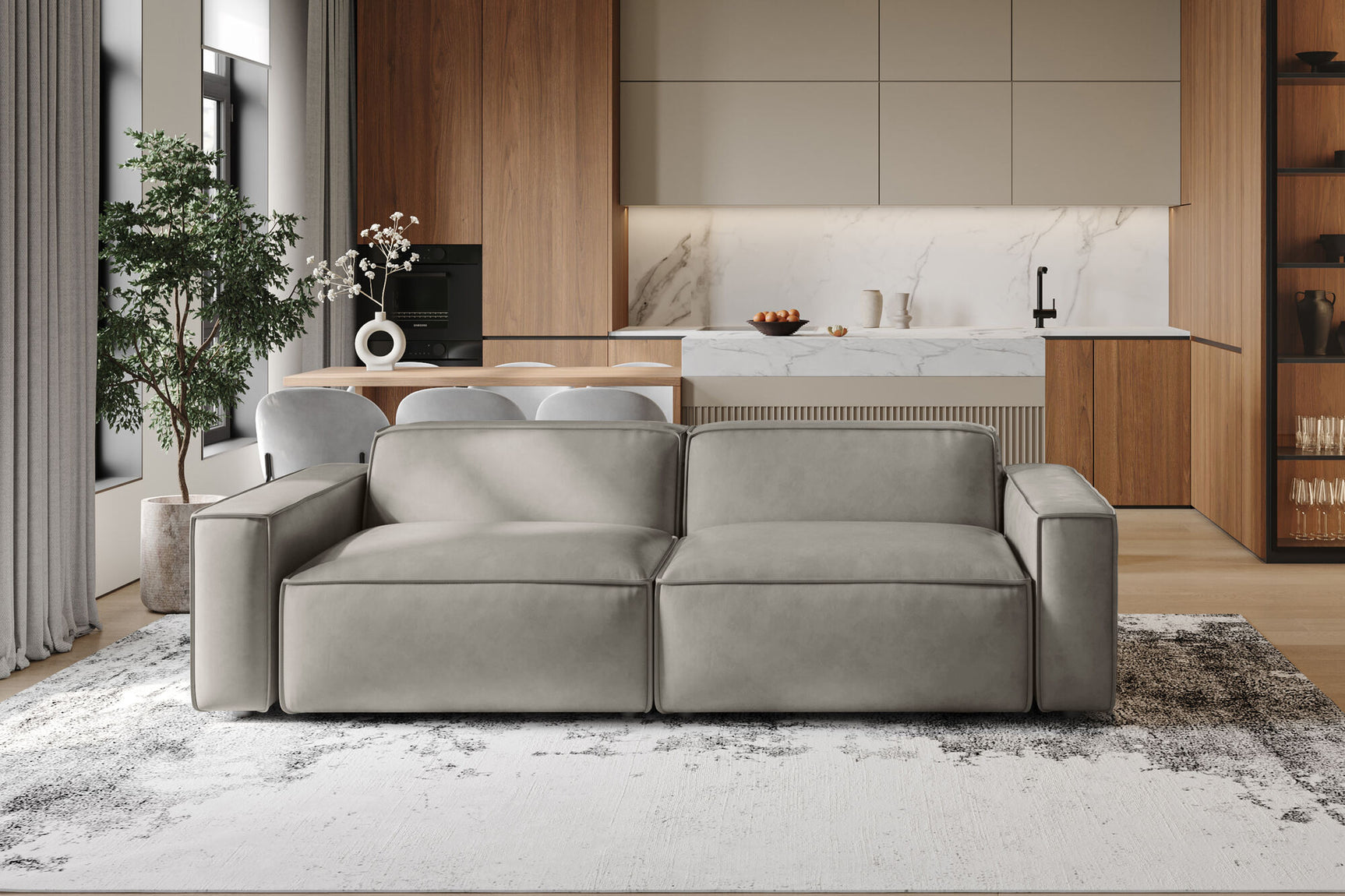 Nathan Leather Modular Sofa