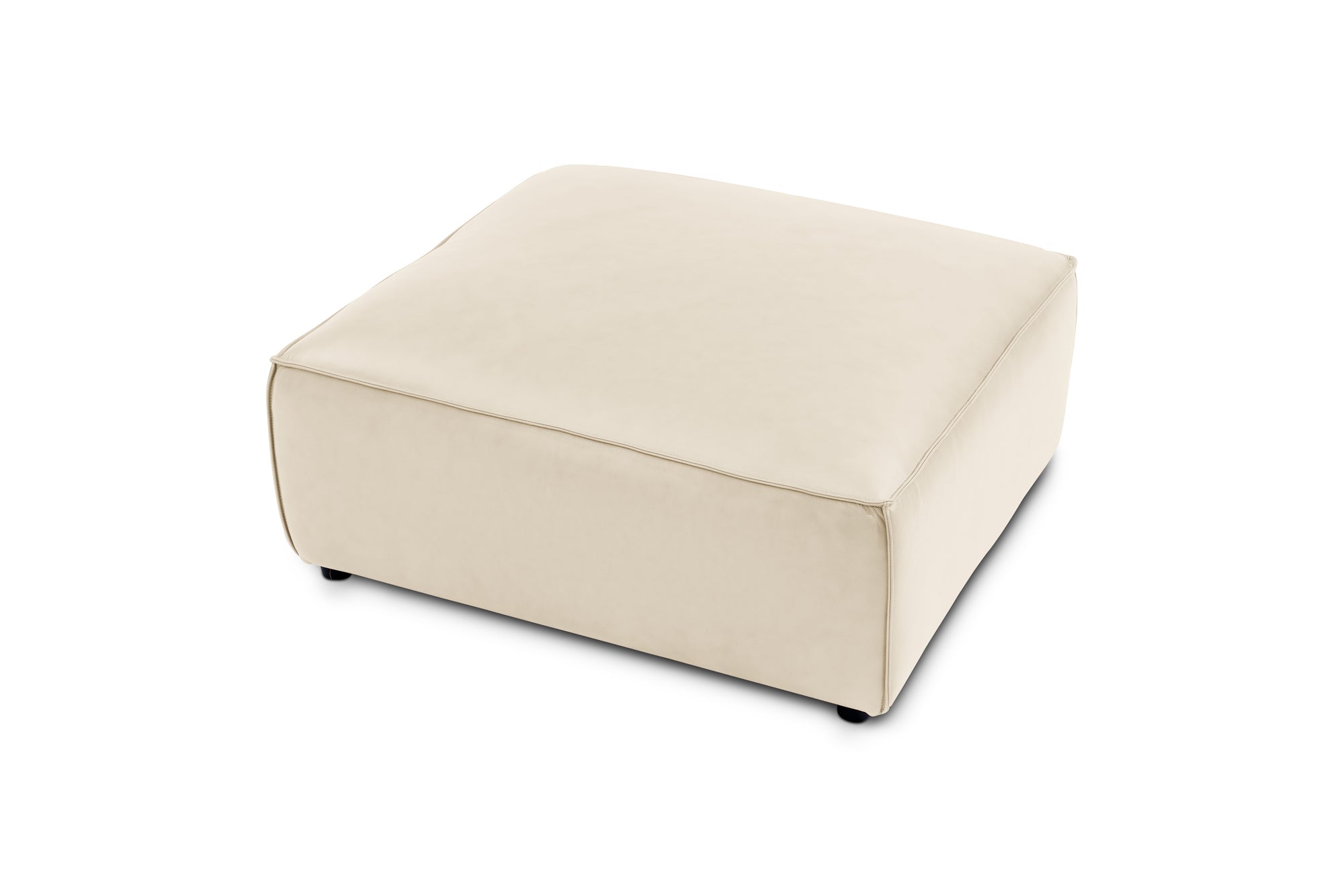 Nathan Leather Ottoman