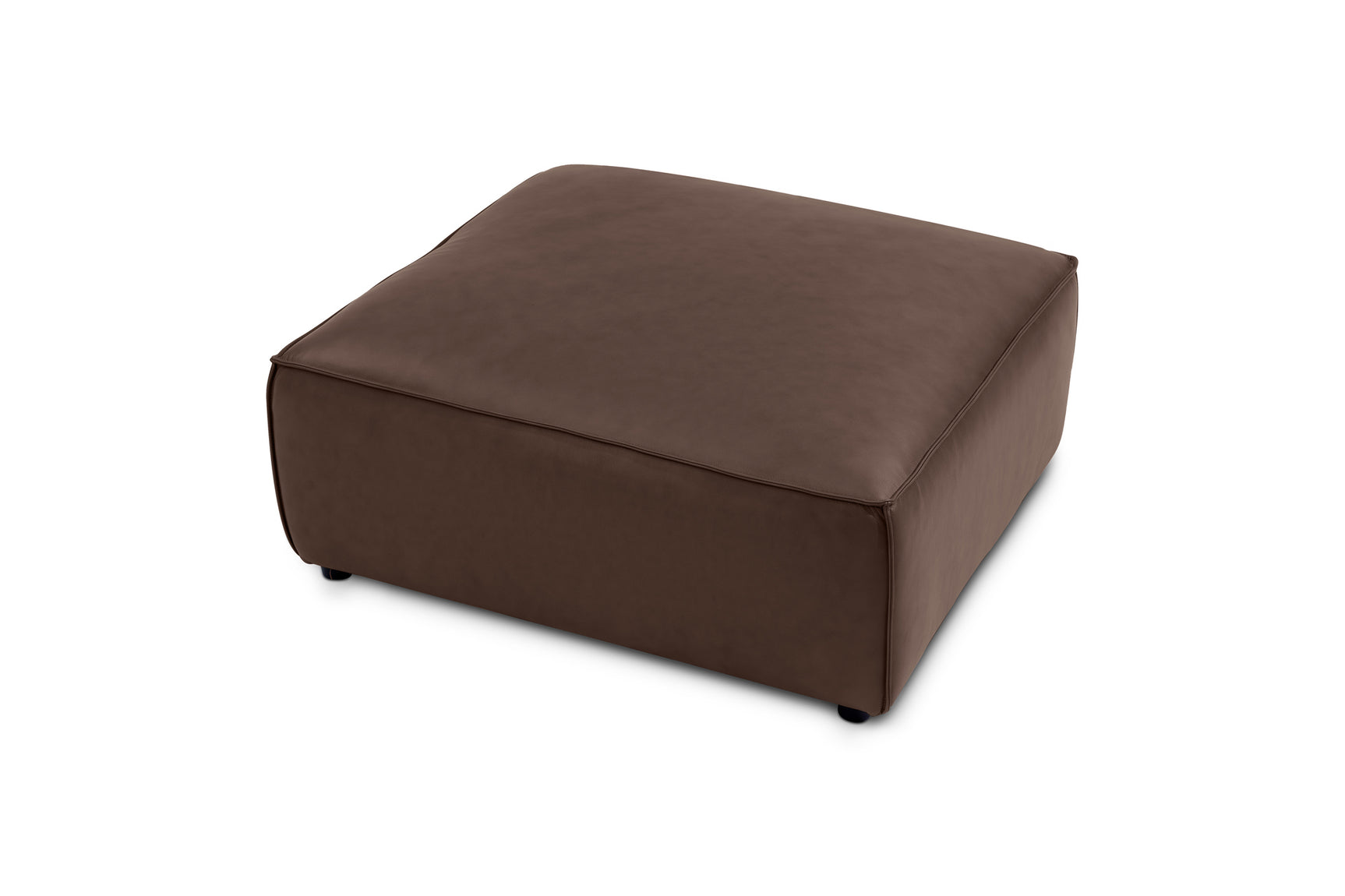 Nathan Leather Ottoman