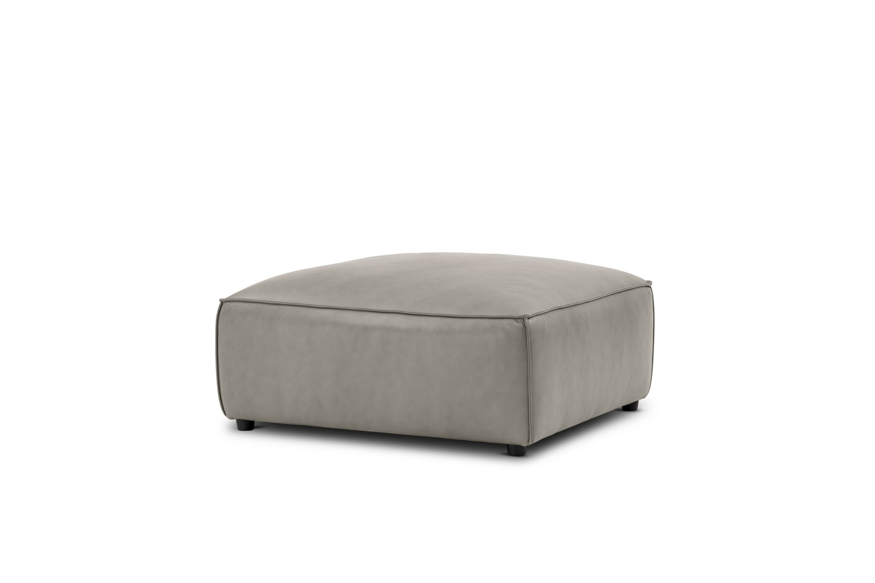 Nathan Leather Ottoman