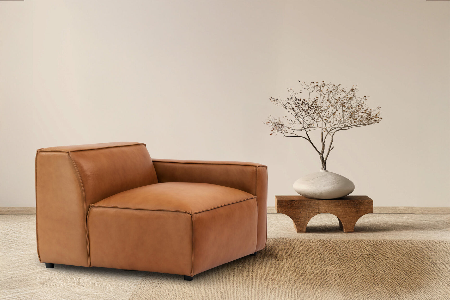 Nathan Leather Right Arm Sofa Module