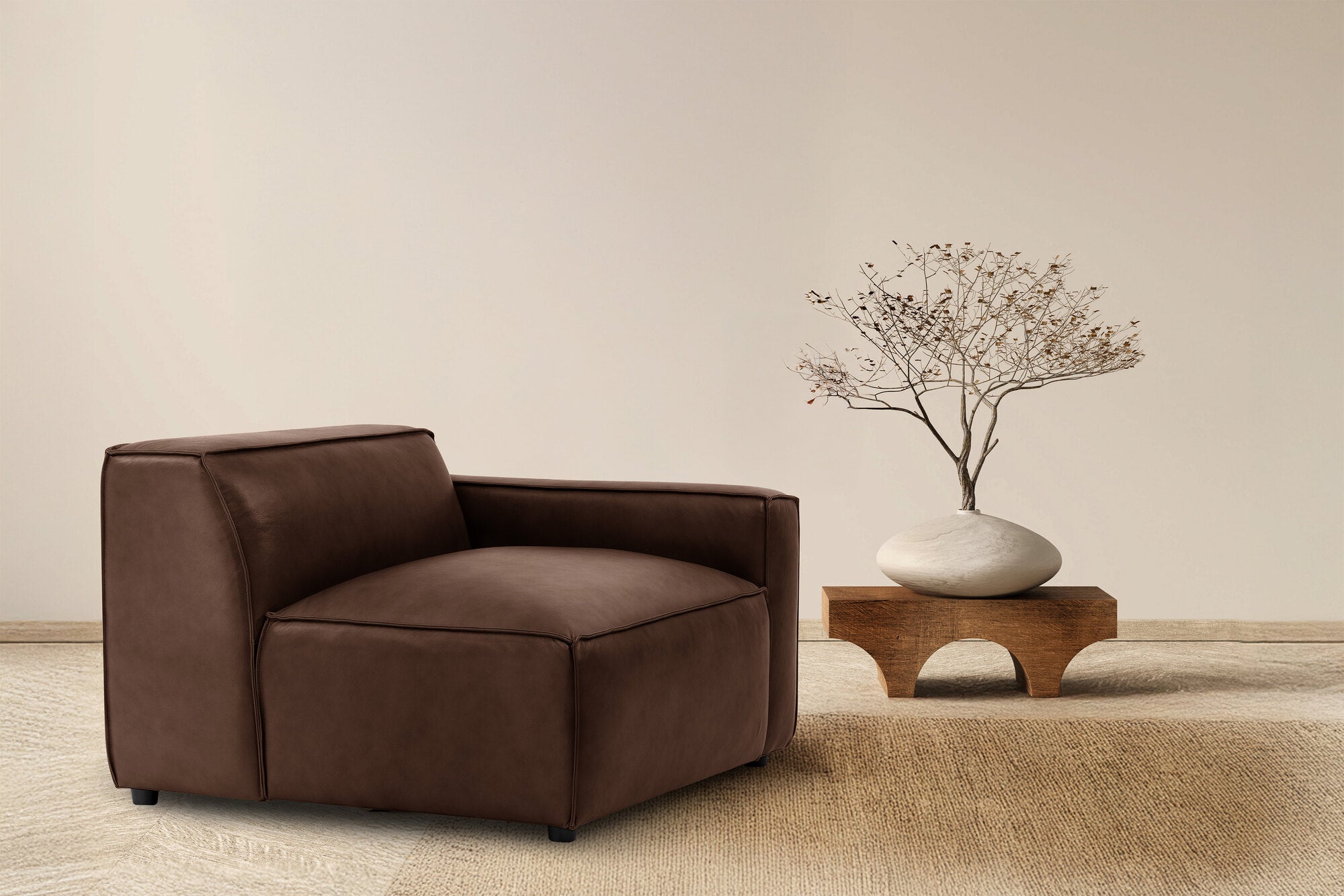 Nathan Leather Right Arm Sofa Module