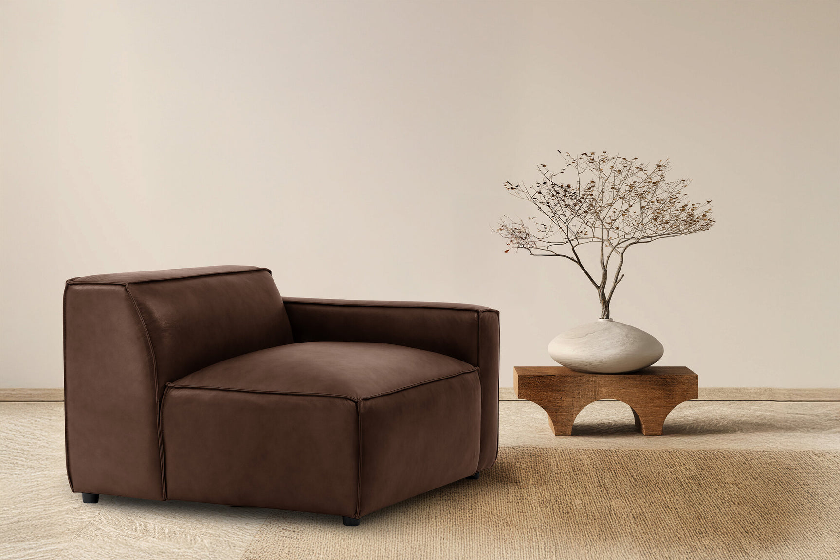 Nathan Leather Right Arm Sofa Module