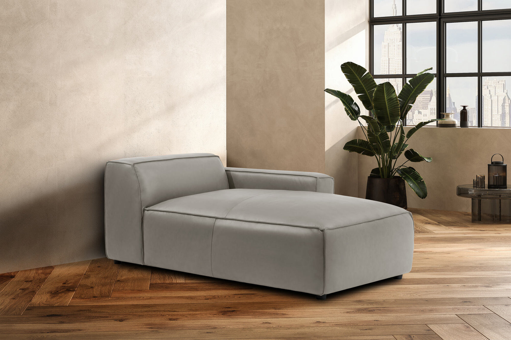 Nathan Leather Right Chaise Sofa Module