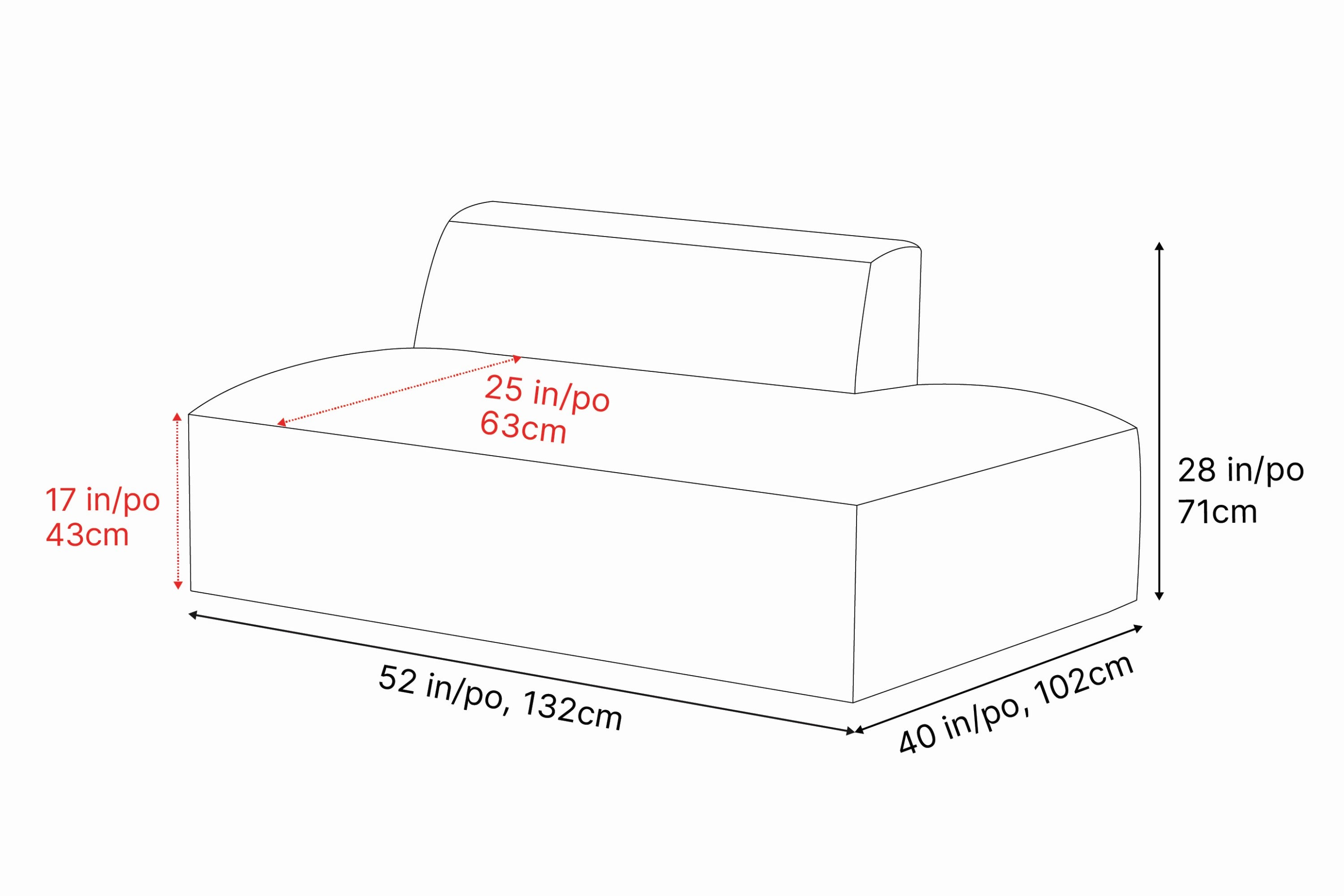 Nathan Leather Right Open-End Sofa Module
