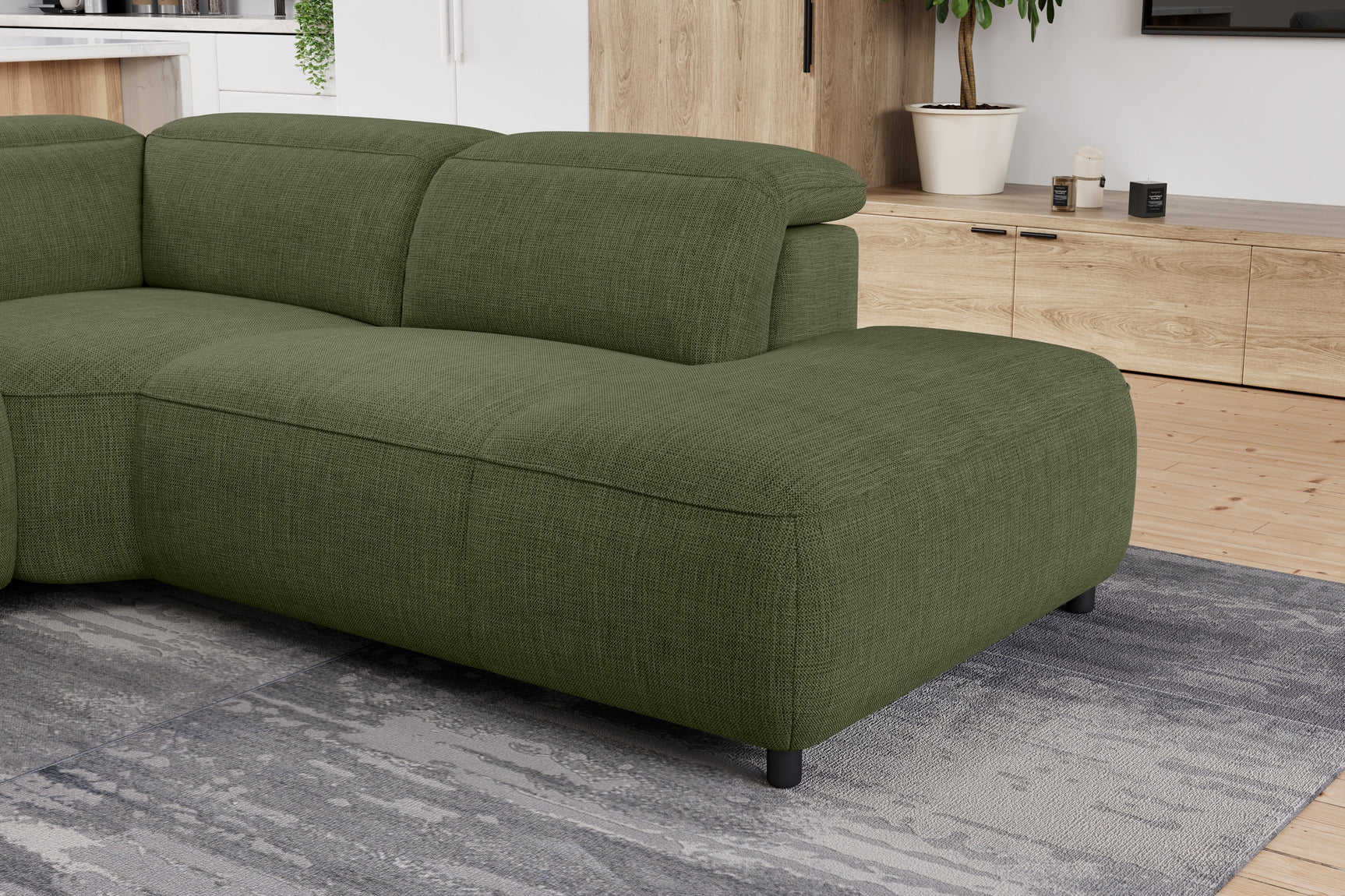 Octavia Fabric Reclining Corner Sectional Cloud Sofa
