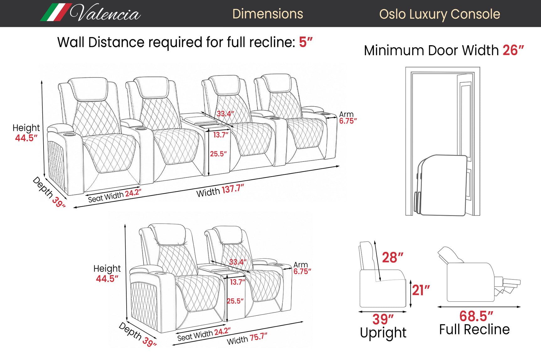 Oslo Luxury Console with Built-In Refrigerator