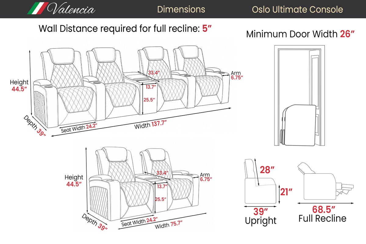 Oslo Ultimate Console with Built-In Refrigerator
