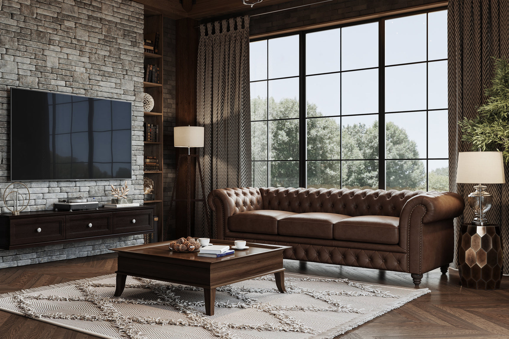 Parma Leather Chesterfield Sofa