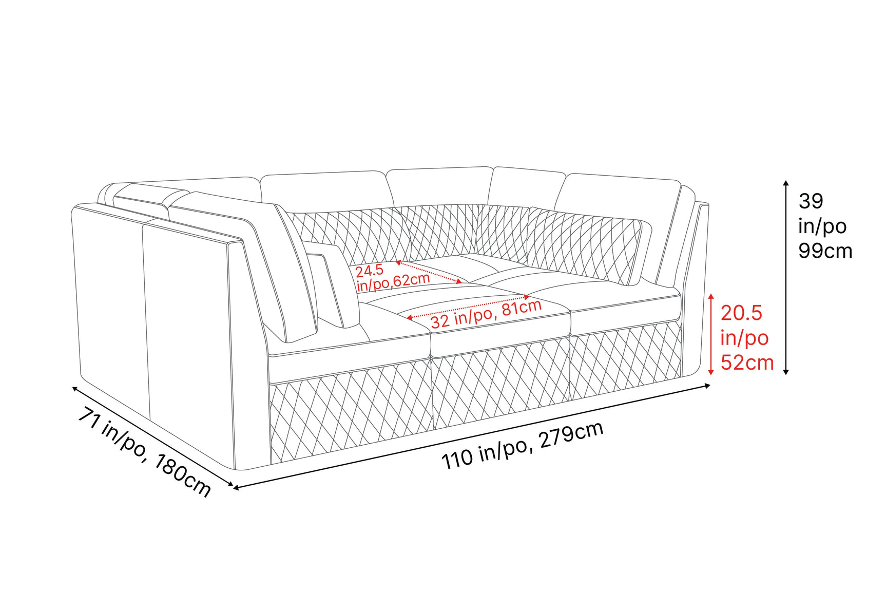 Pisa Ultimate Leather Lounge Sectional