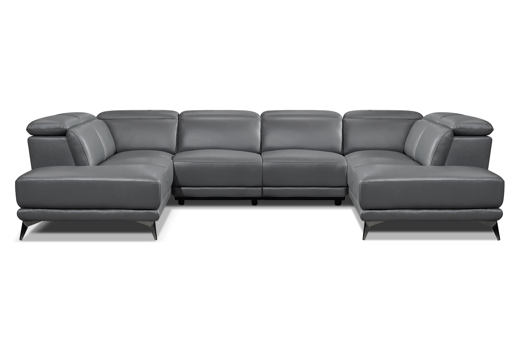 Pista Leather U Chaises Sectional Sofa