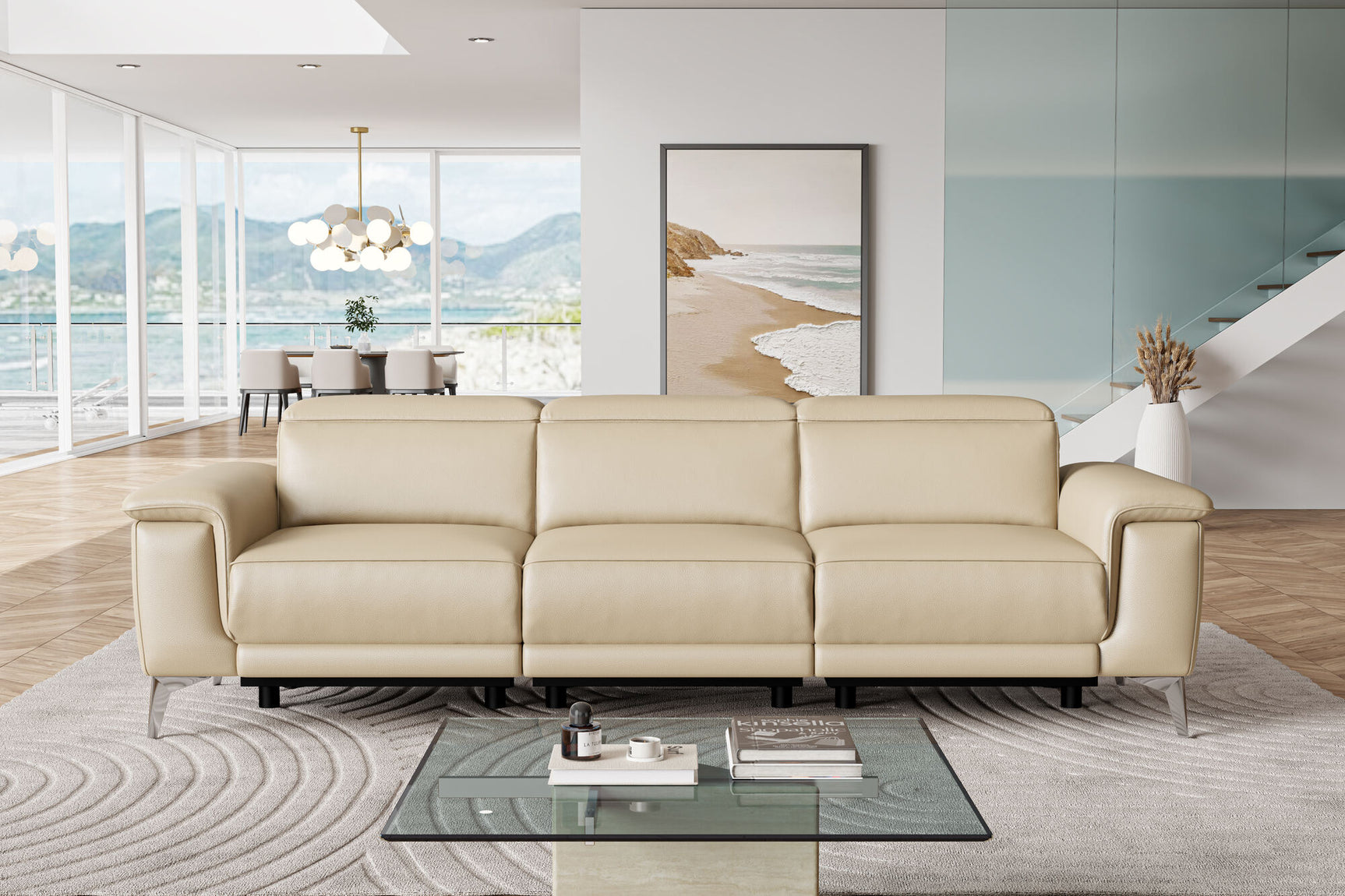 Pista Leather Reclining Sofa