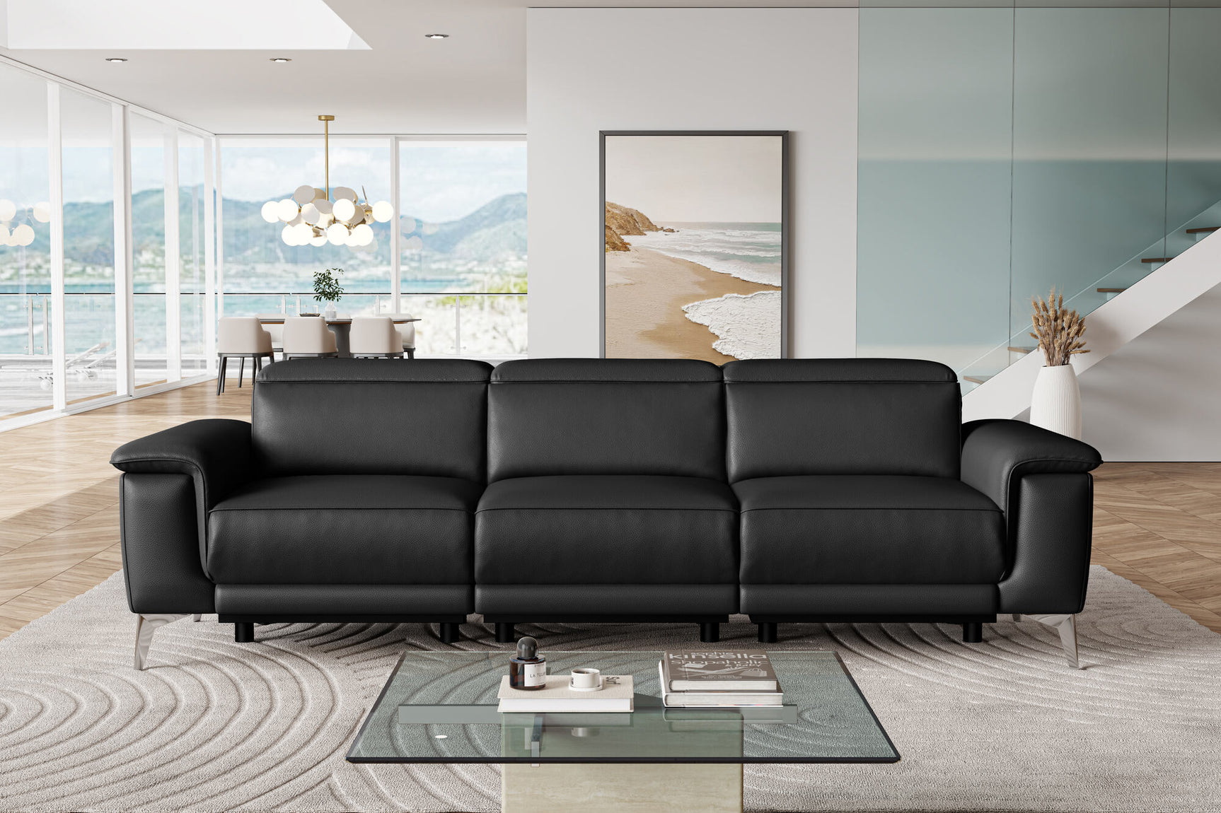 Pista Leather Reclining Sofa