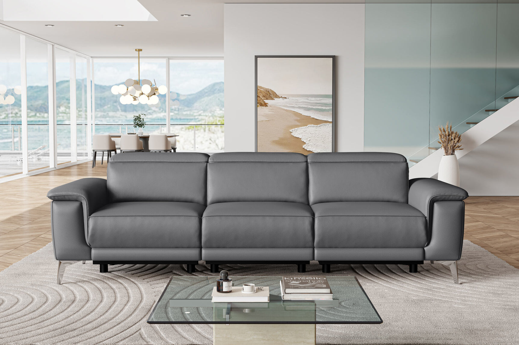 Pista Leather Reclining Sofa