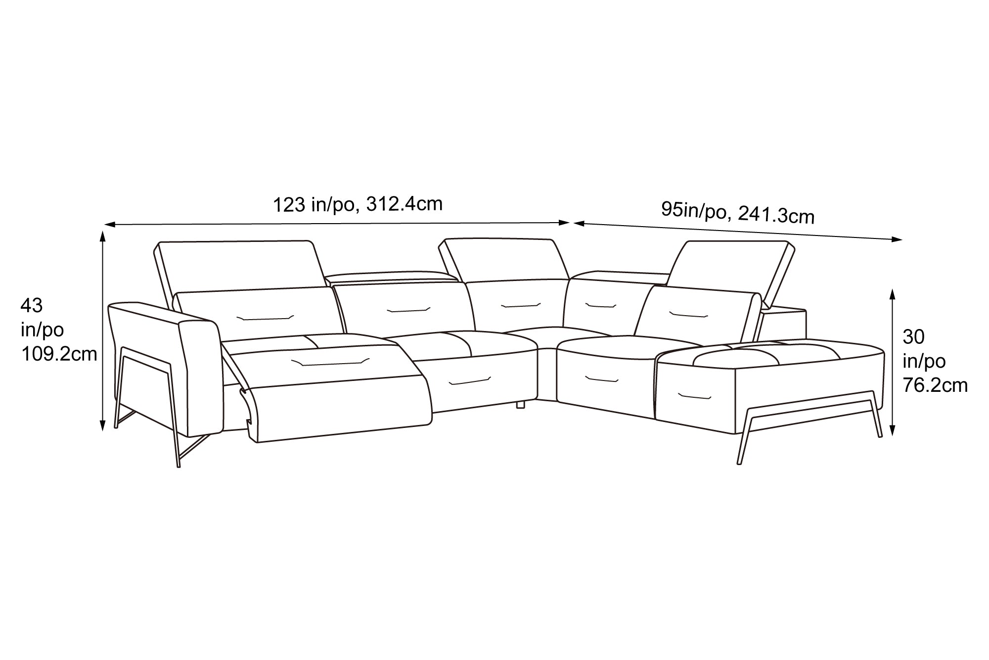 Ramona Leather Reclining Sectional Sofa