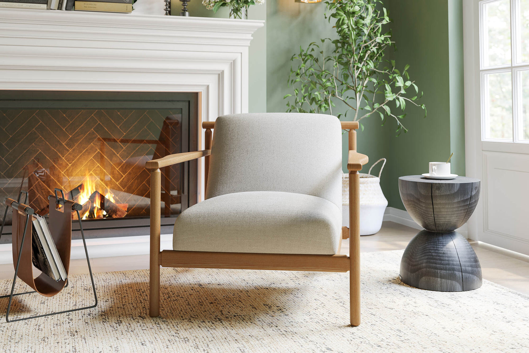 Regal Fabric & Wood Accent Chair