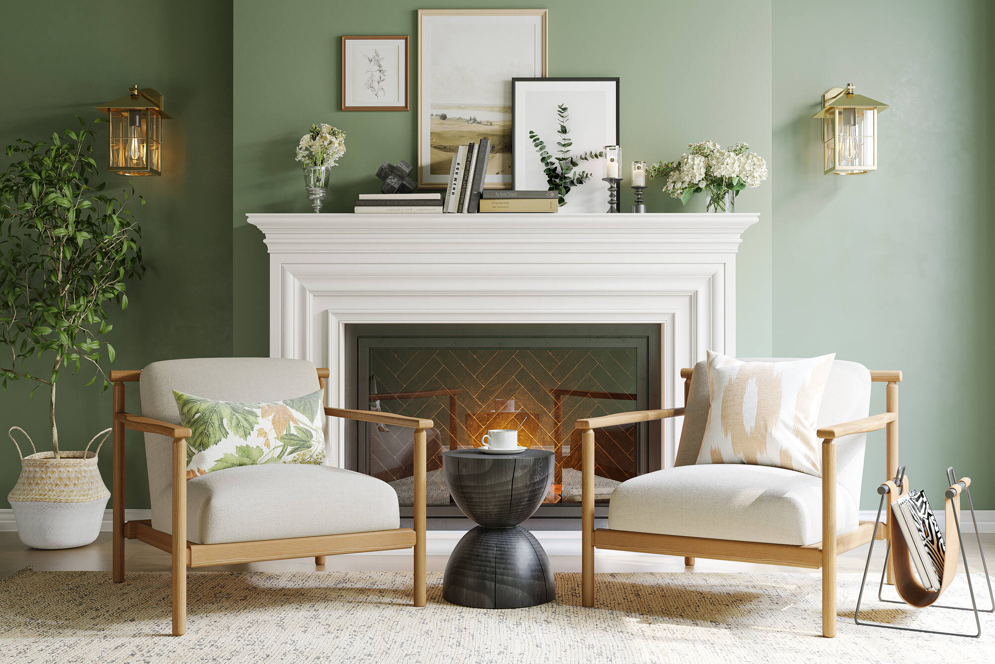 Regal Fabric & Wood Accent Chair