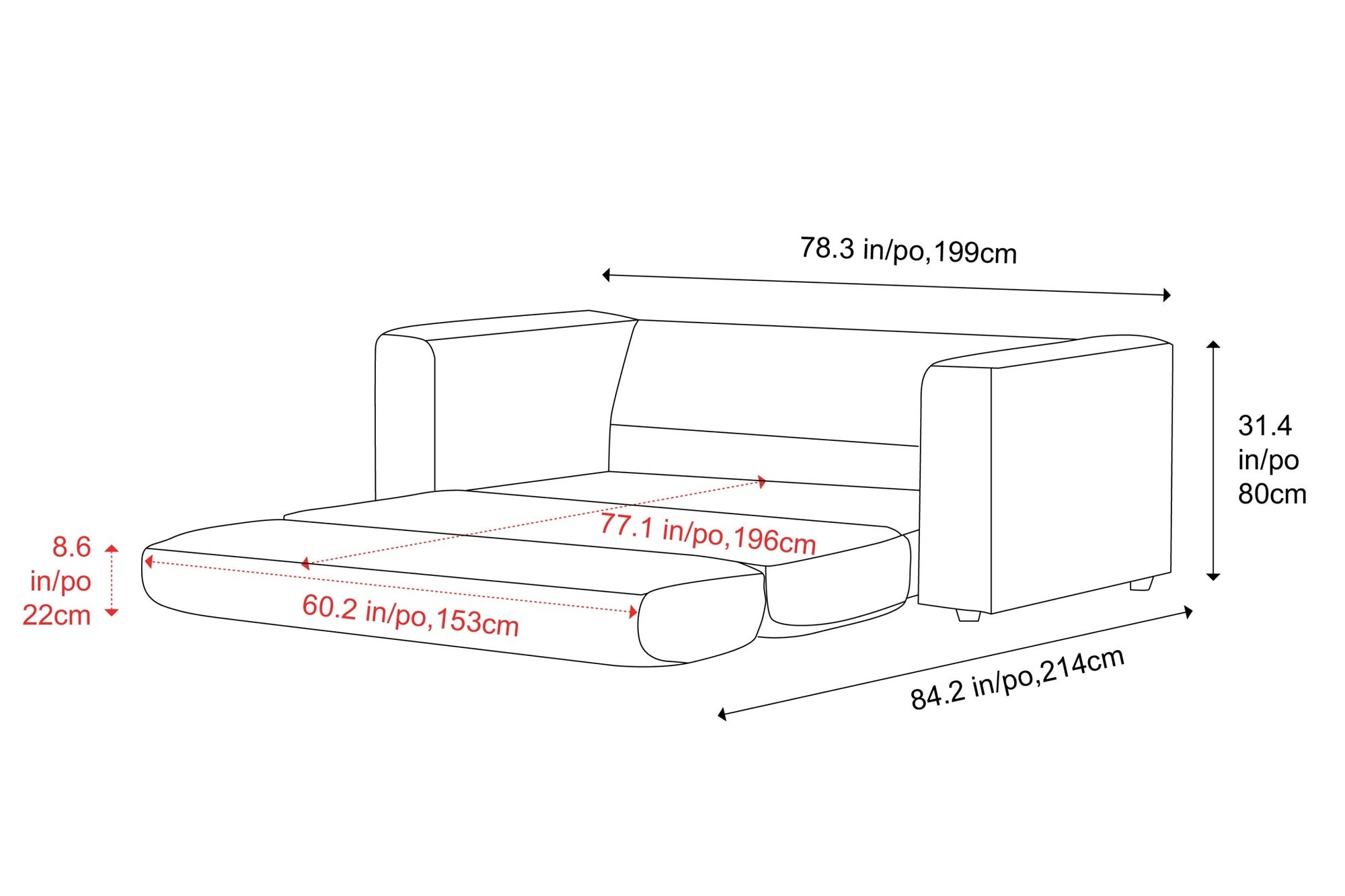 Rosalinda Fabric Sofa Bed