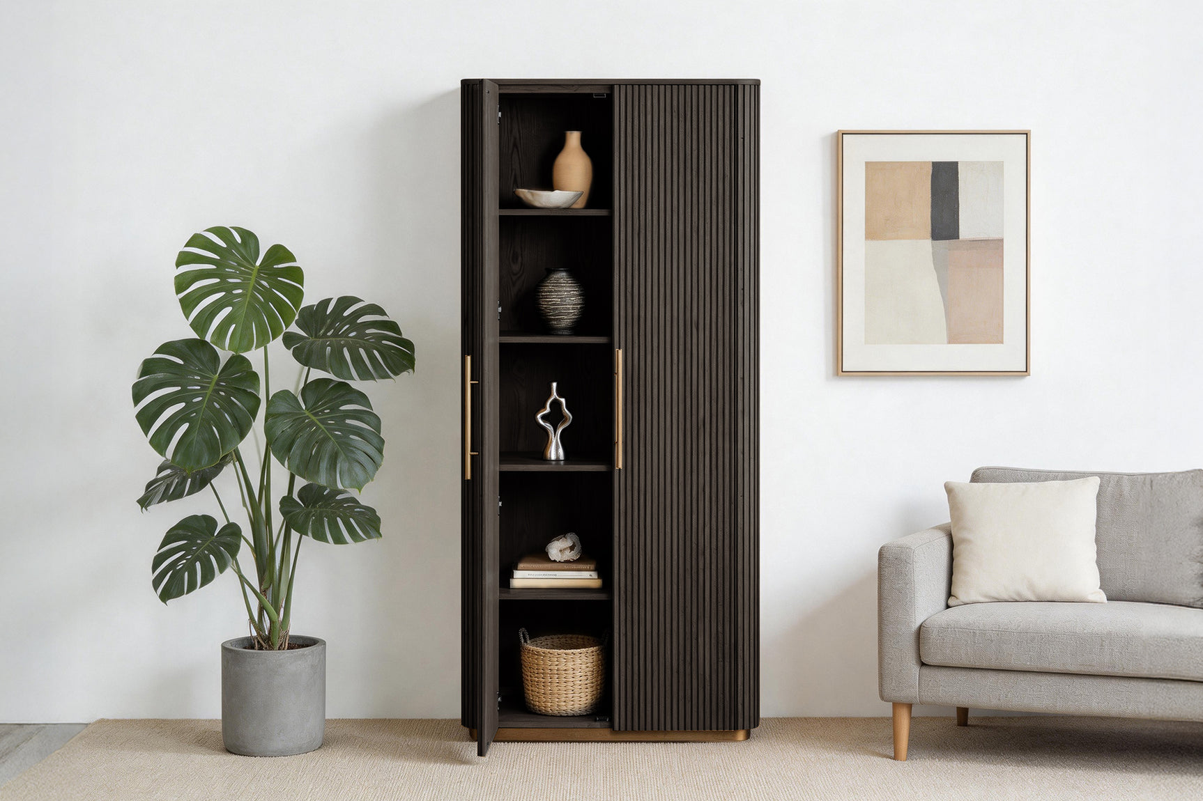 Rowan Oak Wood Cabinet