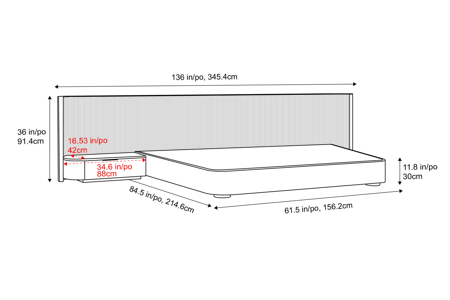 Rowan Oak Wood Bed Frame