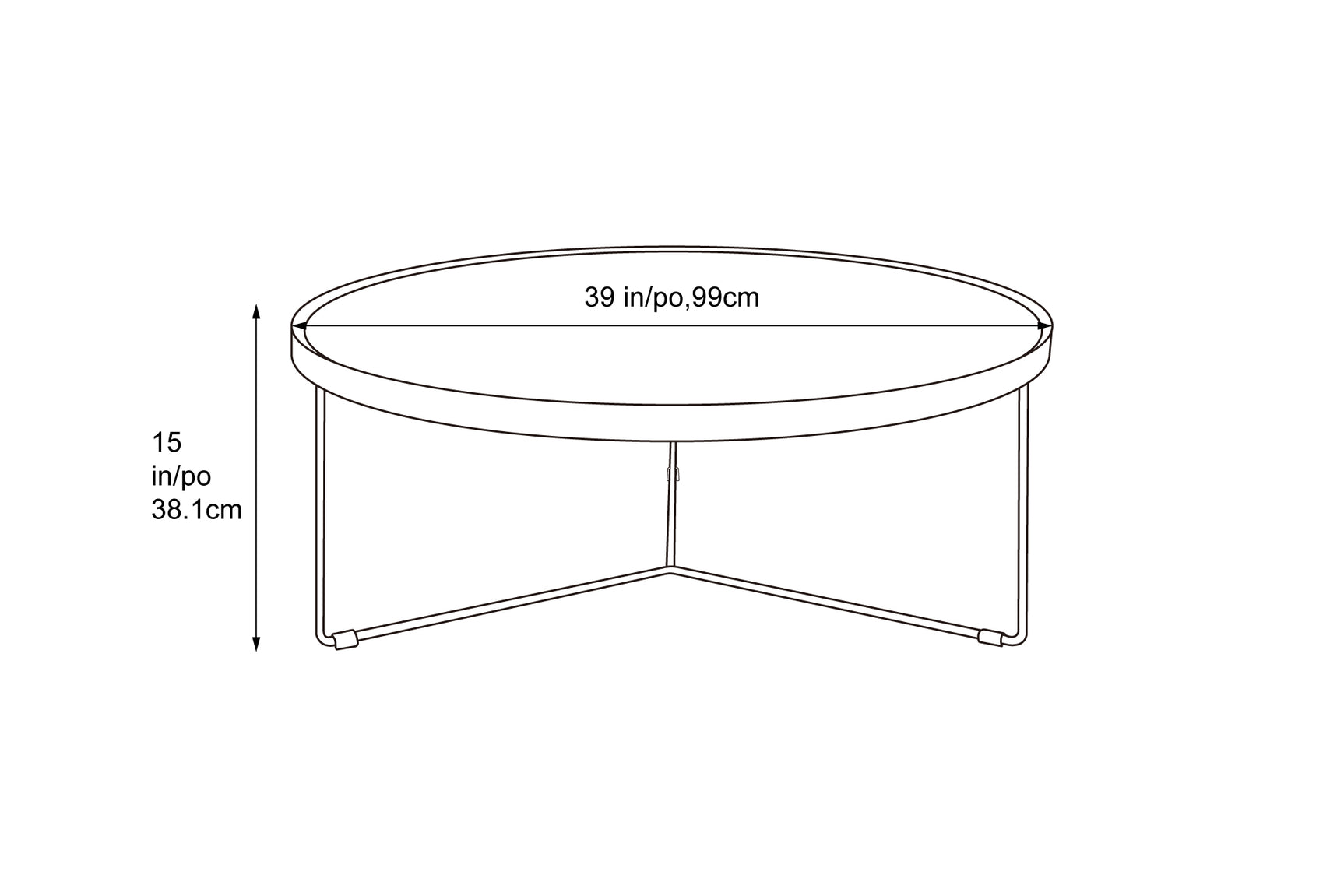 Sabine Walnut Wood Coffee Table