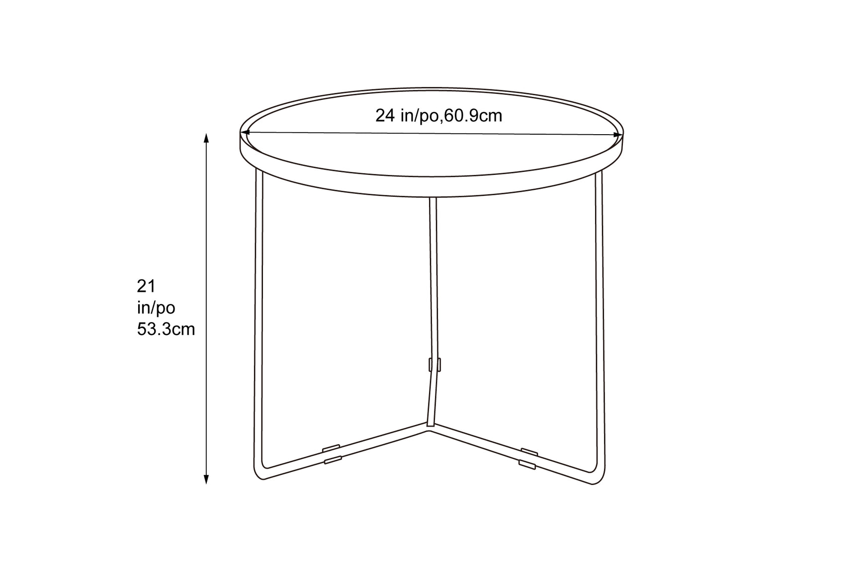 Sabine Walnut Wood Coffee Table