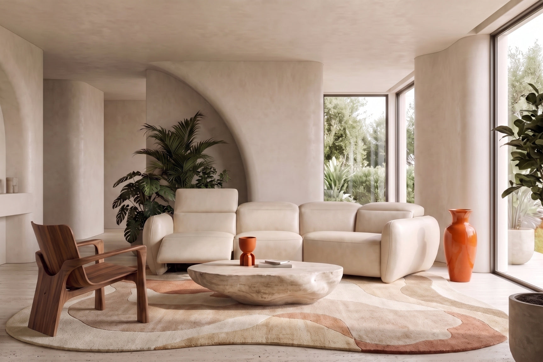 Savona Leather Cuddler Recliner Sofa | Italian Nappa 11000 Top-Grain Leather | Power Headrests | Zero-Gravity Recline