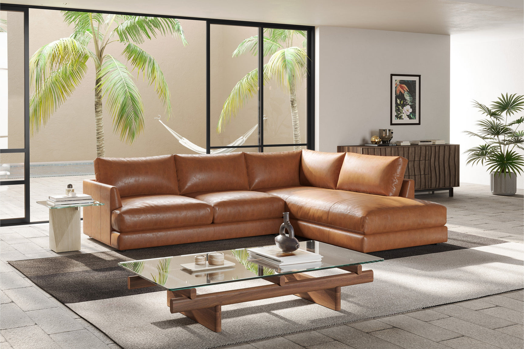 Serena Leather Sectional Sofa