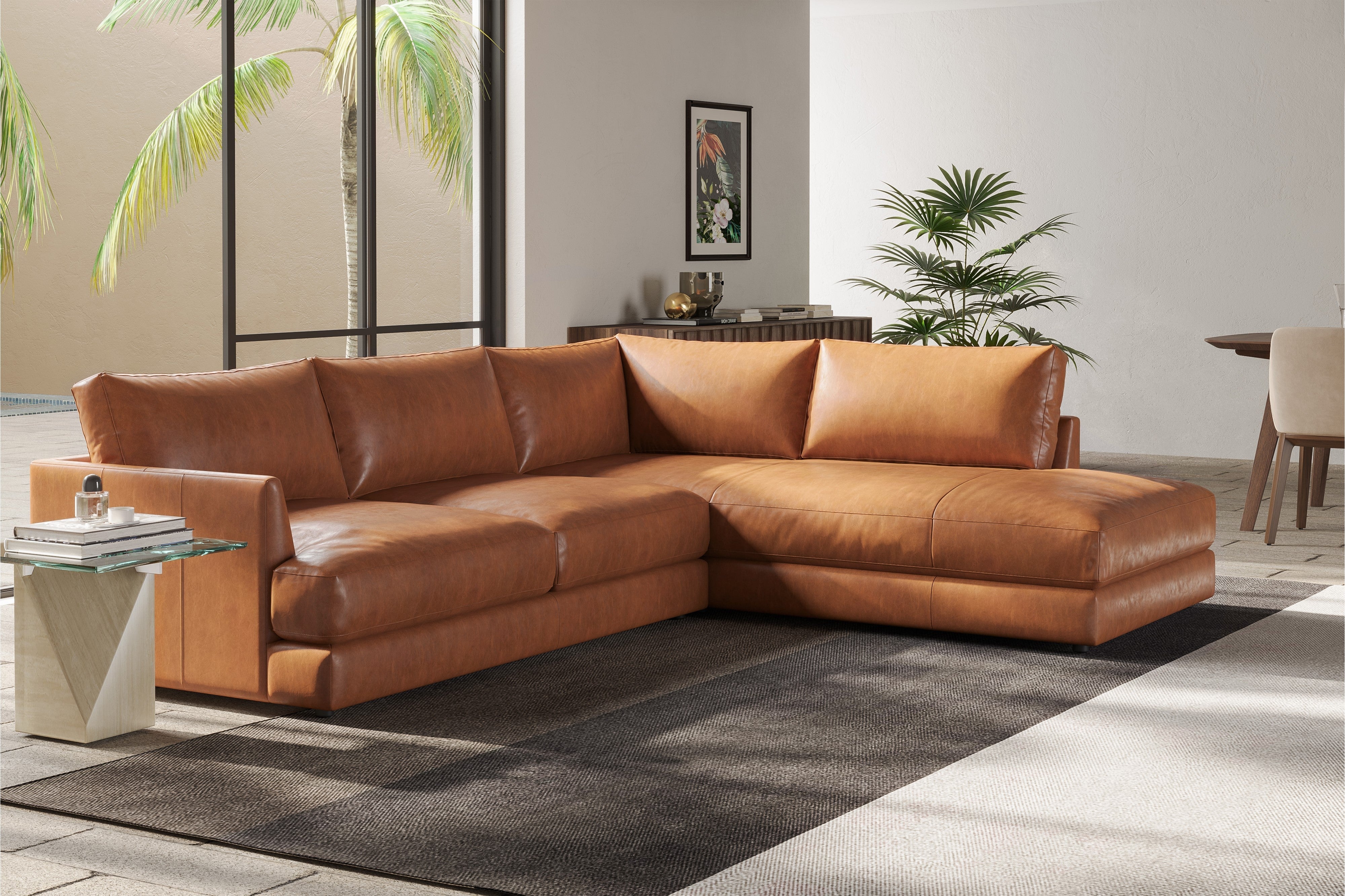 Serena Leather Sectional Sofa