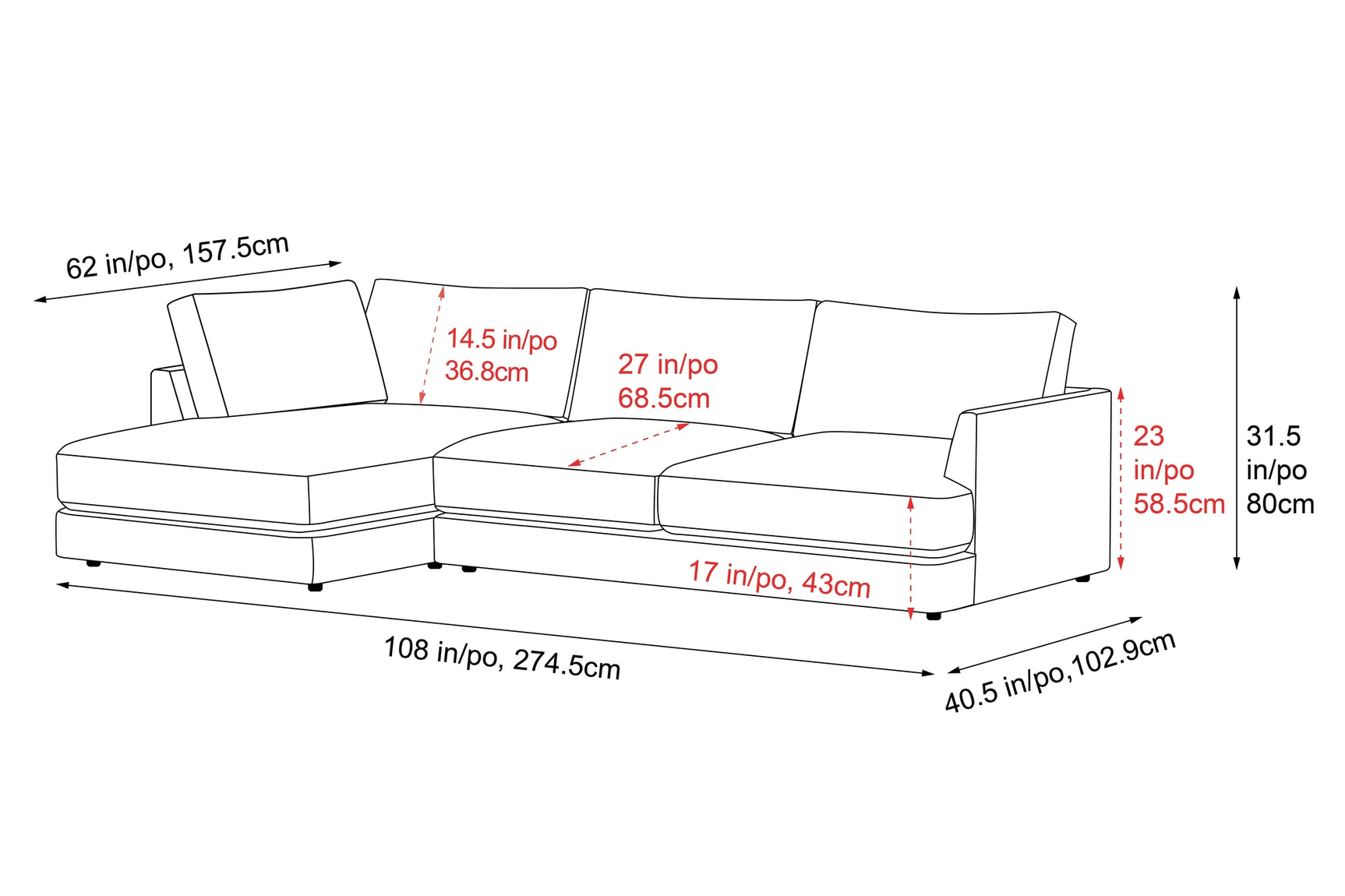 Serena Leather Sectional Sofa
