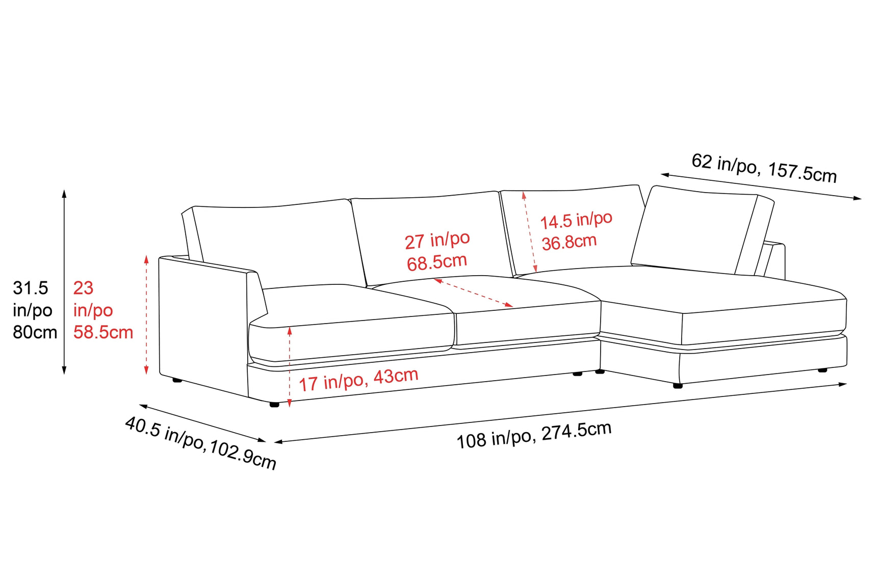Serena Leather Sectional Sofa