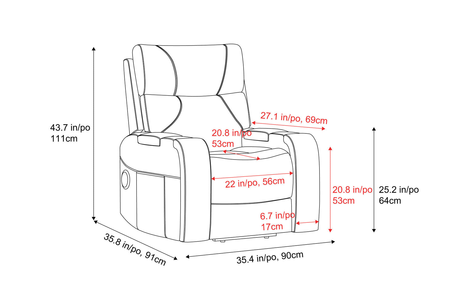 Ingrid Leather Heat & Massage & Ventilation Power Lift Recliner Chair
