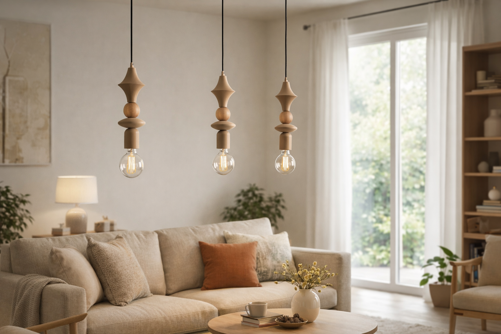TOWER Beige Scandinavian Pendant Lamp