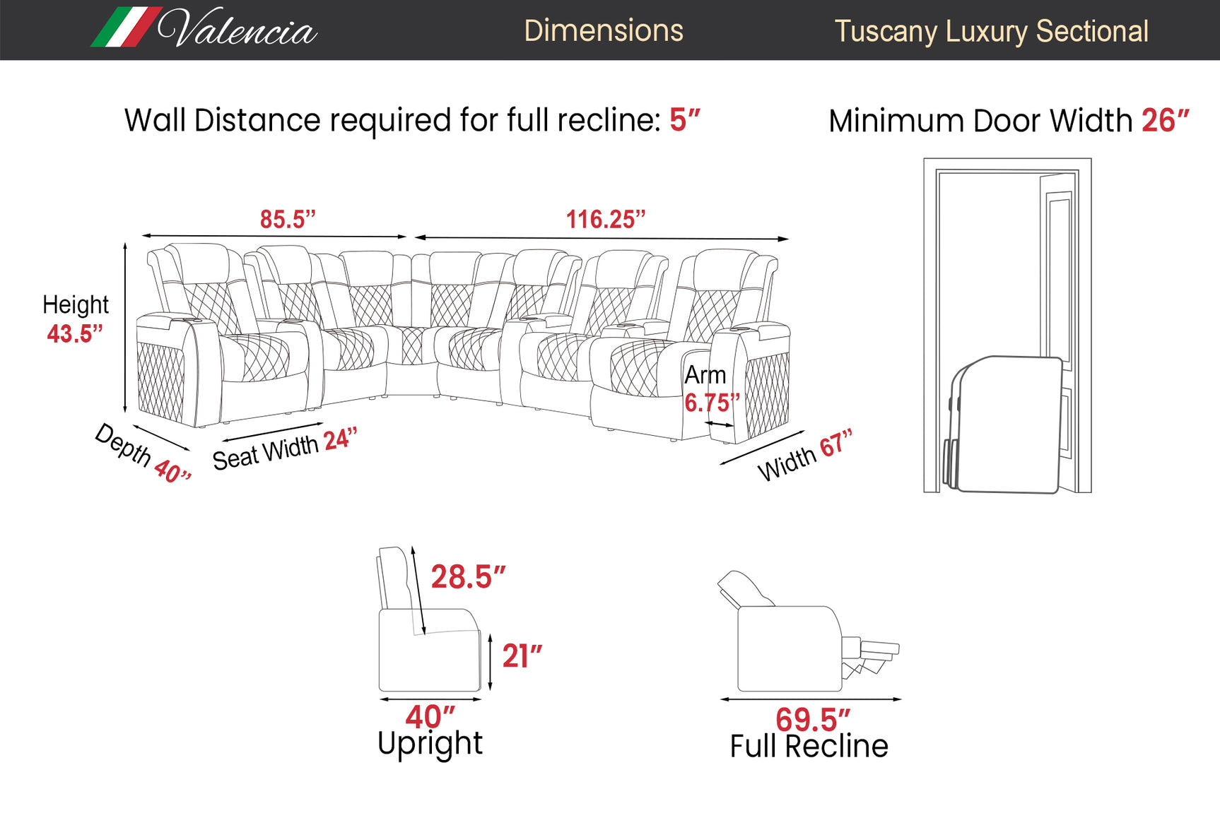 Tuscany Luxury Multimedia Sectional