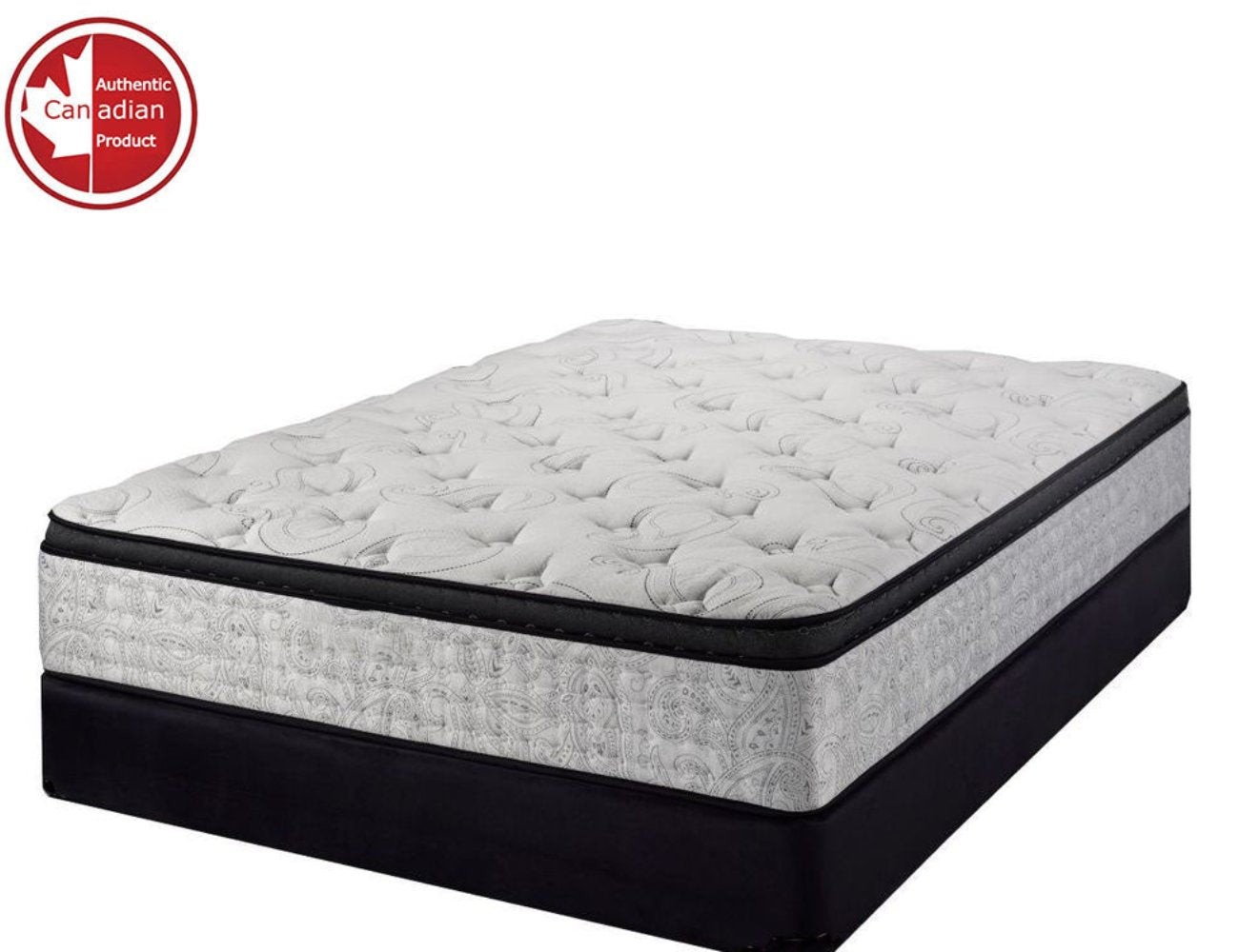 OASIS- 12” Hybrid Orthopedic Eurotop, Spinal Care Pocket Coil, Eco-Friendly Mattress (Made in Canada), With Waterproof Mattress Protector