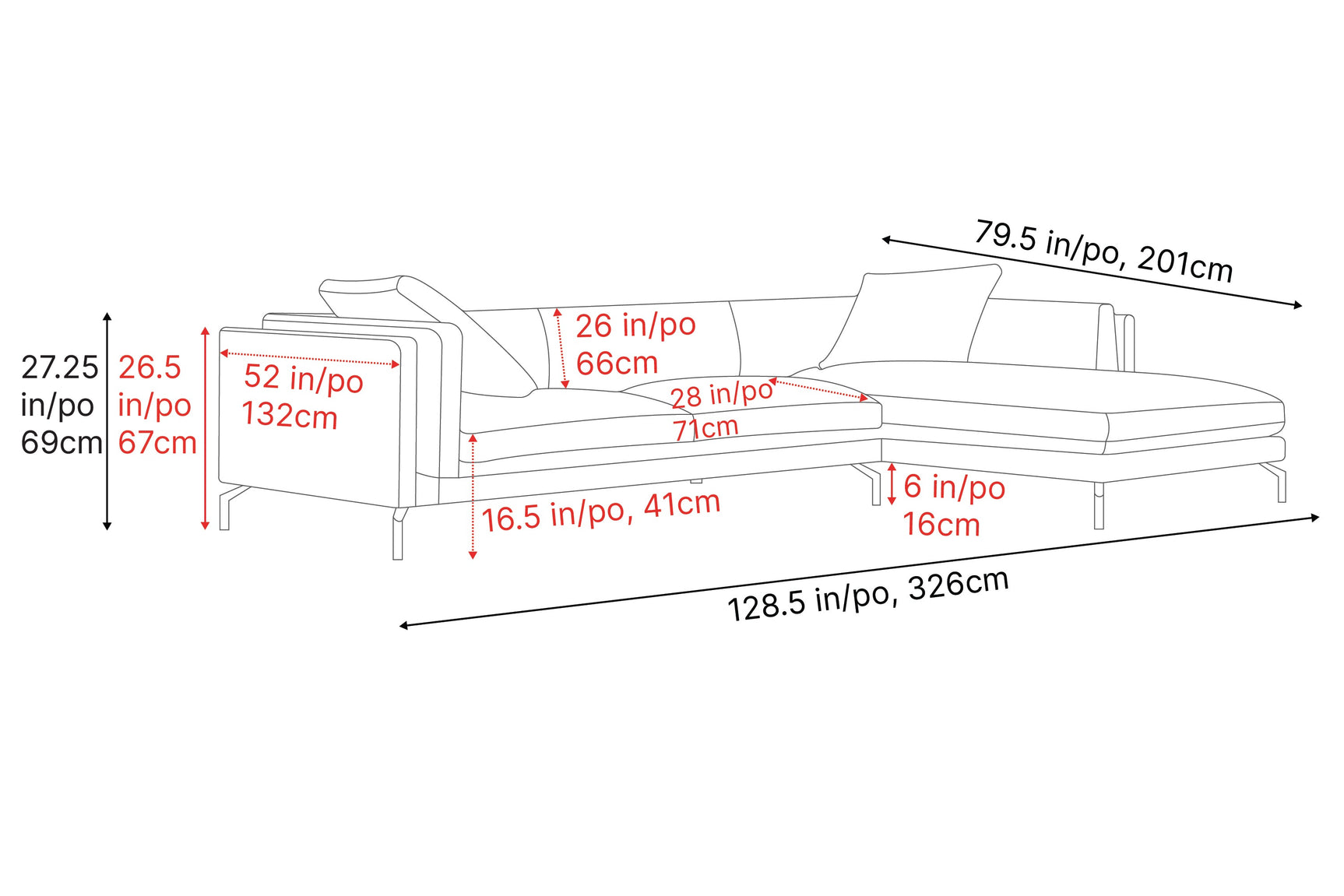 Zadar Leather Sectional Sofa