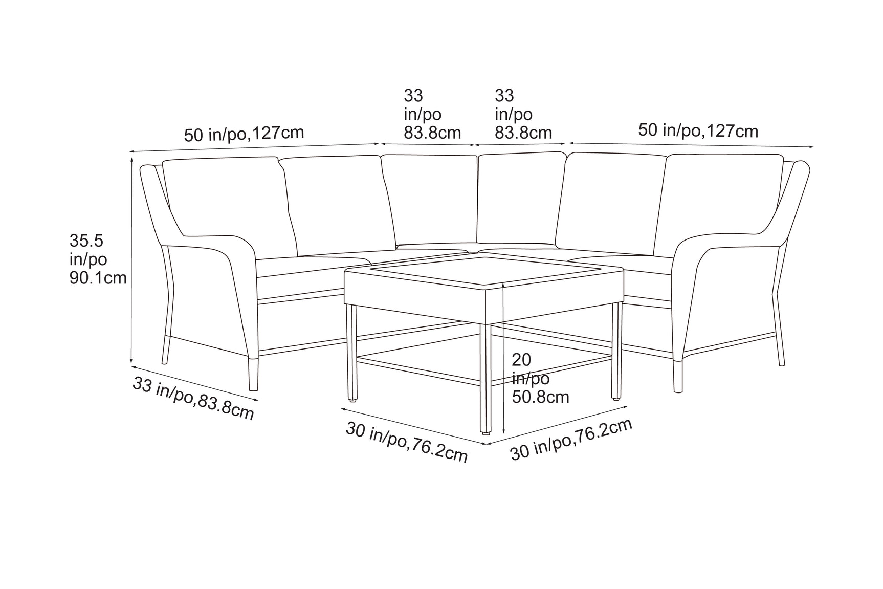 Brendon Outdoor Corner Sectional Set