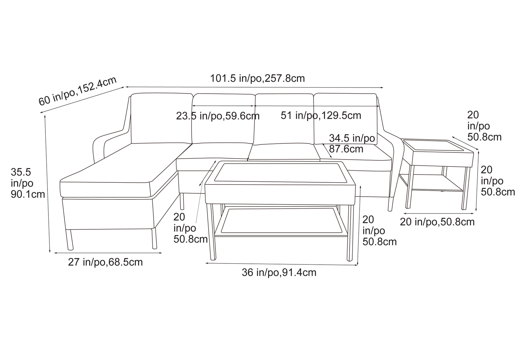 Brendon Outdoor Sectional Set