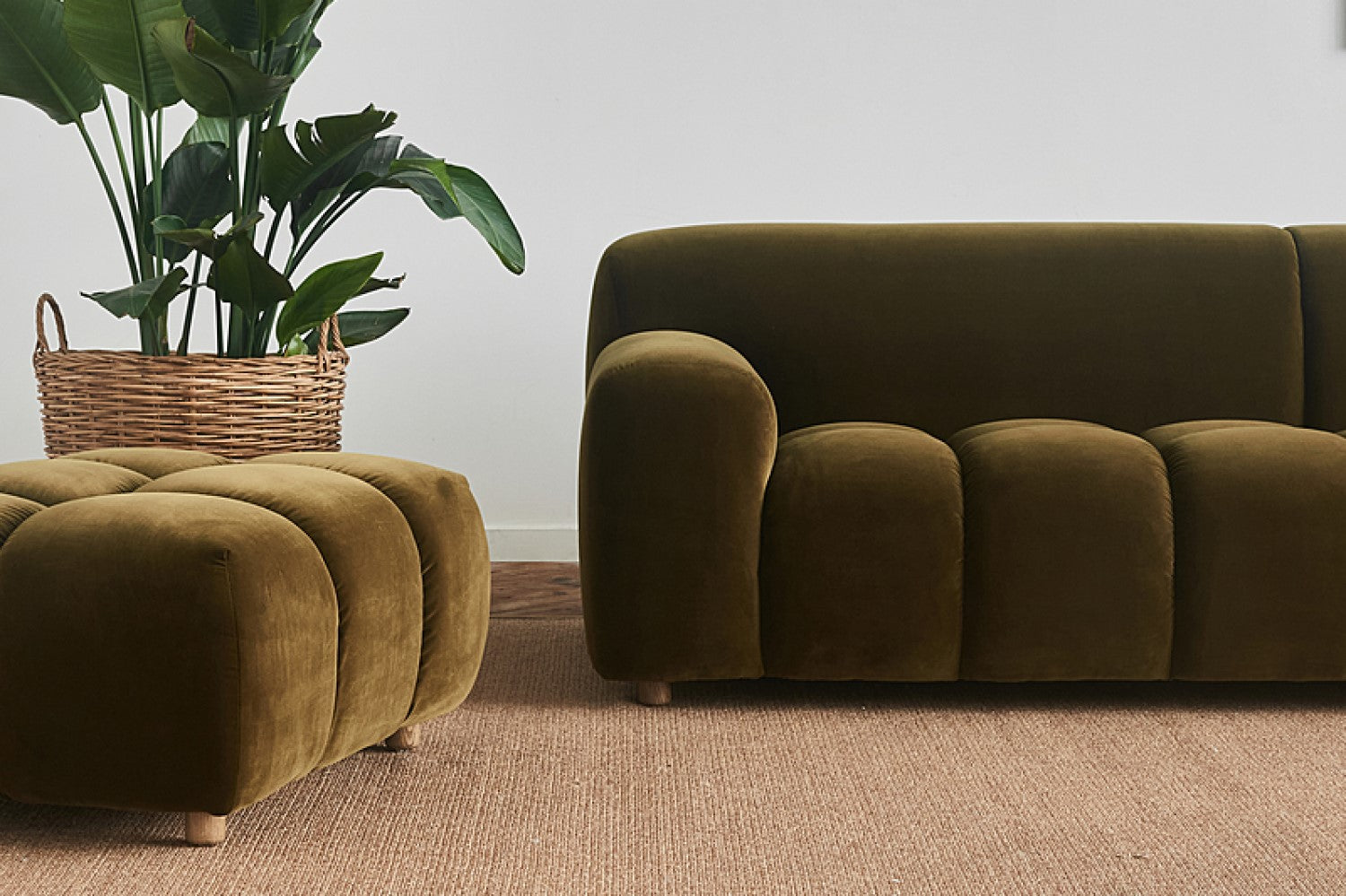 Brielle Velvet Fabric Sofa