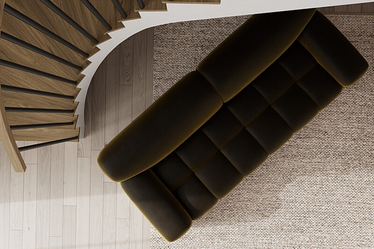 Brielle Velvet Fabric Sofa