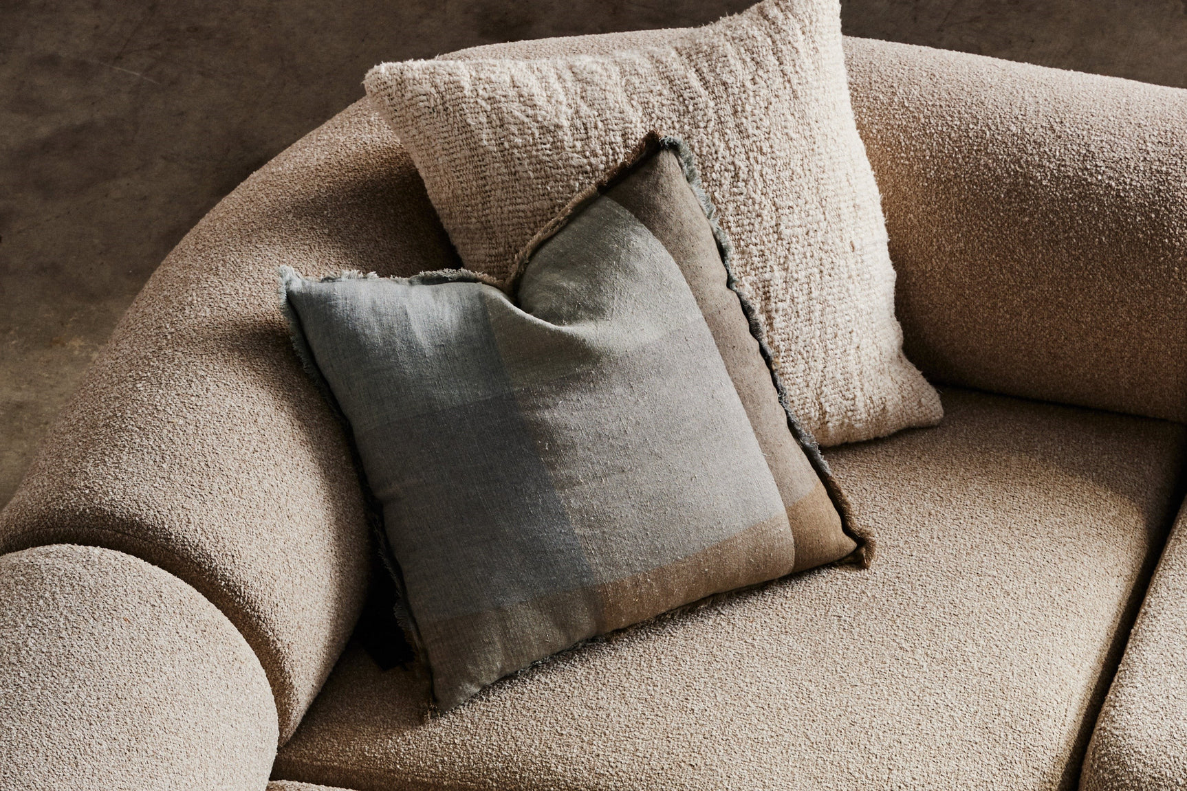 Christina Boucle Fabric Right Arm Sofa Module