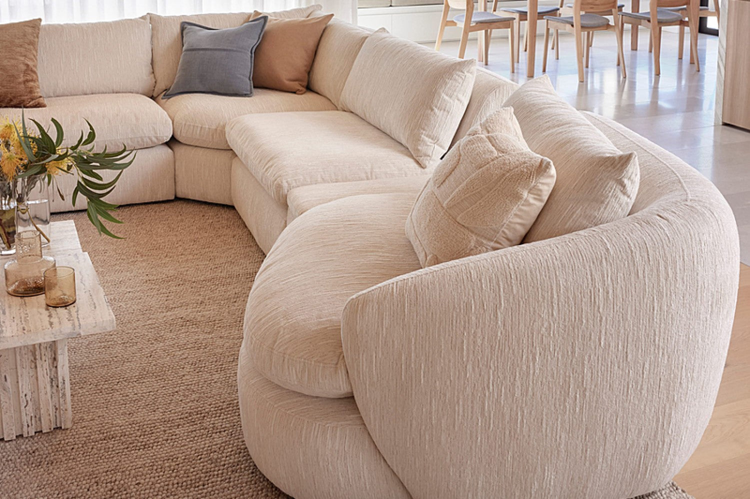 Kinsley Fabric Modular Corner Sectional Sofa