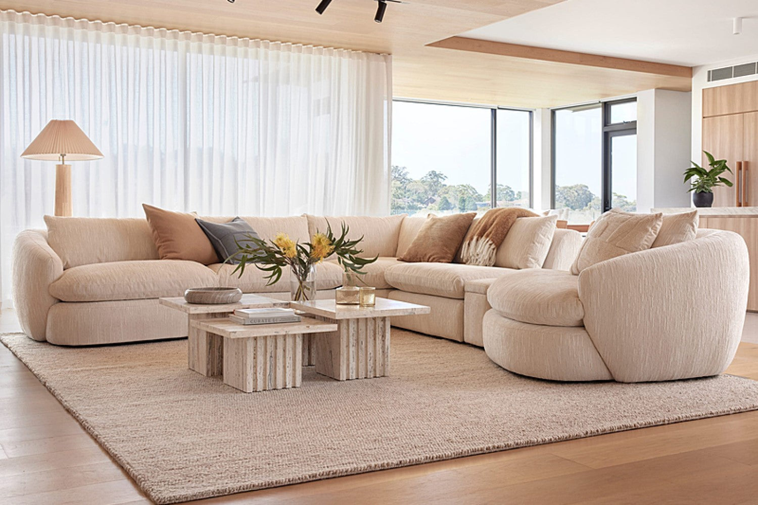 Kinsley Fabric Modular Corner Sectional Sofa